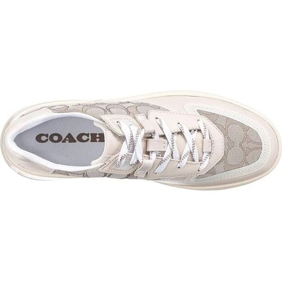 Coach Citysole Court Sneakers Signature Canvas Leather Stone Chalk Logo 10 EUC - Picture 4 of 12